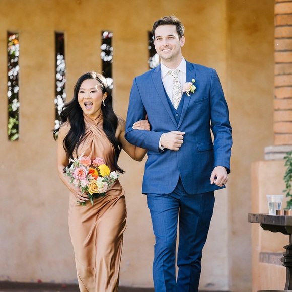 Show Me Your Mumu Jasmine Halter Dress in color Copper. - Picture 4 of 7